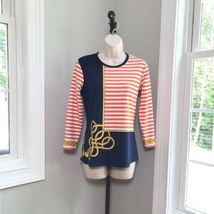 J McLaughlin Catalina Cloth Nautical Stripe & Rope Chain Top Women’s Small  $178